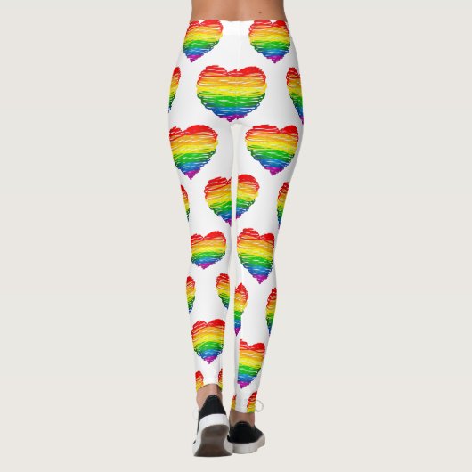 SlipperyJoe's trots gekrabbeld hart vorm tekening Leggings (Achterkant)