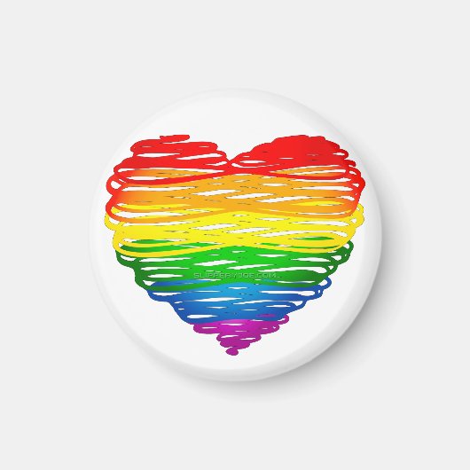 SlipperyJoe's trots gekrabbeld hart vorm tekening Magneet (Voorkant)