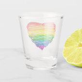 SlipperyJoe's trots gekrabbeld hart vorm tekening Shot Glas (Achterkant)