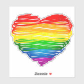 SlipperyJoe's trots gekrabbeld hart vorm tekening Sticker (Vel)