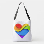 SlipperyJoe's trots hart kromt vorm 3-D drie-d Crossbody Tas (Achterkant)