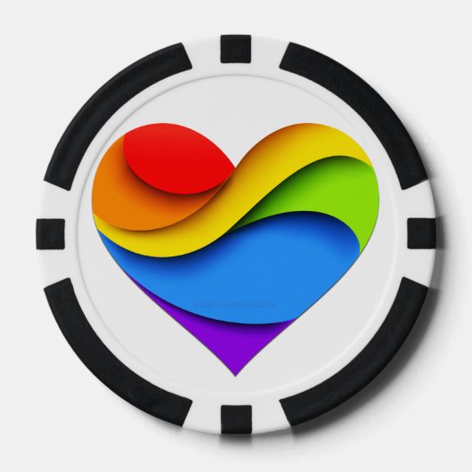 SlipperyJoe's trots hart kromt vorm 3-D drie-d Poker Chips (Voorkant)