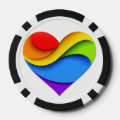 SlipperyJoe's trots hart kromt vorm 3-D drie-d Poker Chips (Achterkant)