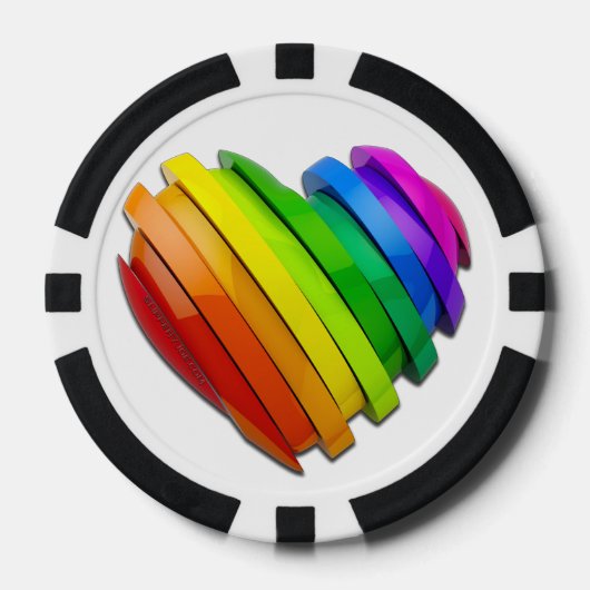 SlipperyJoe's trots hartvorm meerdere horizontaal Poker Chips (Voorkant)