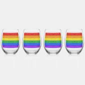 SlipperyJoe's trots houten vlag horizontale regenb Wijnglas Zonder Voet (Voorkant)