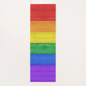 SlipperyJoe's trots houten vlag horizontale regenb Yogamat (Achterkant)