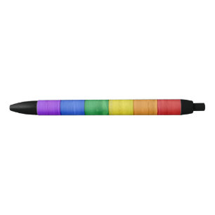 SlipperyJoe's trots houten vlag regenboog kleuren  Zwarte Inkt Pen