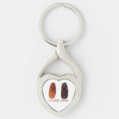 SlipperyJoe's twee dadels verschrompelde gerimpeld Sleutelhanger (Voorkant)