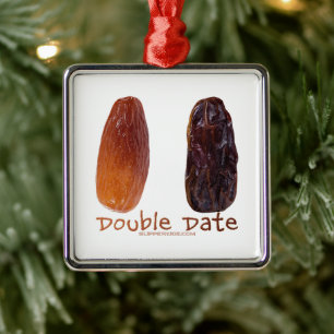 SlipperyJoe's twee Dates dubbeldate grappig Metalen Ornament