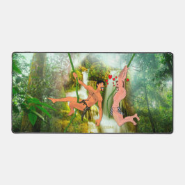 SlipperyJoe's twee harige mannen kussen harten car Bureaumat