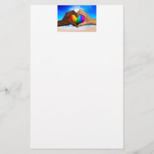 SlipperyJoe's twee hartelijke handen interraciale  Briefpapier