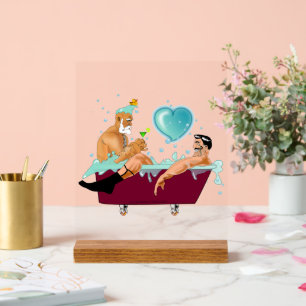 SlipperyJoe's twee homoseksuele mannen houden van  Acryl Bord