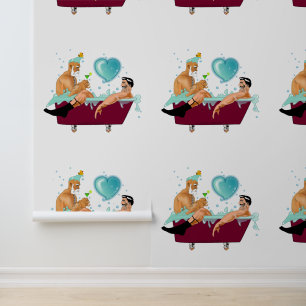 SlipperyJoe's twee homoseksuele mannen houden van Behang