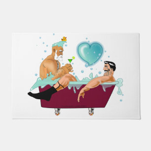 SlipperyJoe's twee homoseksuele mannen houden van Deurmat