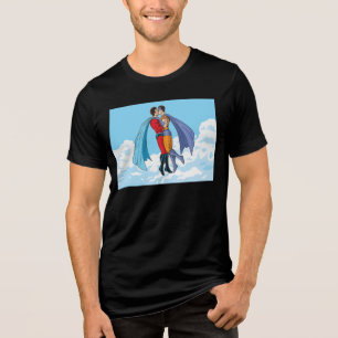 Slipperyjoe's twee superhelden kussen karakters f Tri-Blend shirt