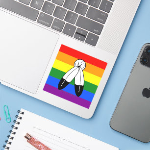 SlipperyJoe's two-spirit trots-vlag Inheemse symbo Sticker