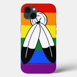 SlipperyJoe's two-spirit trotsky-vlag Inheemse sym iPhone 13 Hoesje