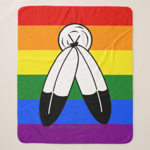 SlipperyJoe's two-spirit trotsky-vlag Inheemse sym Sherpa Deken
