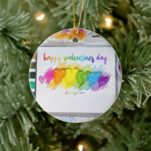 SlipperyJoe's Valentijnsdag gevoel LGBTQ+ homo Keramisch Ornament