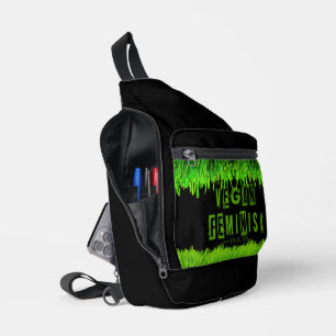 SlipperyJoe's veganistische feministische aandacht Sling Bag