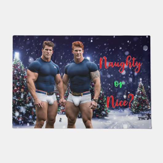 SlipperyJoe's versierde besneeuwde kerstboom Deurmat (Voorkant)