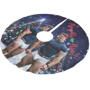 SlipperyJoe's versierde besneeuwde kerstboom Kerstboom Rok