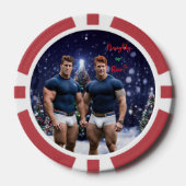 SlipperyJoe's versierde besneeuwde kerstboom Poker Chips (Voorkant)