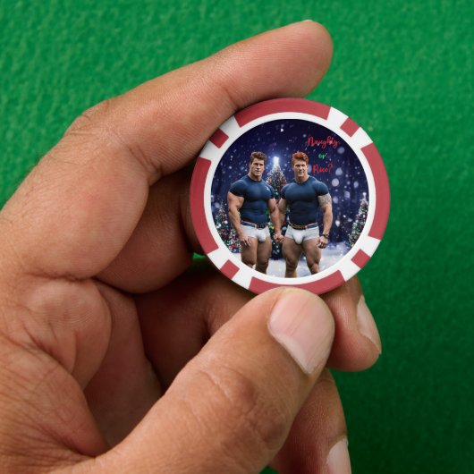 SlipperyJoe's versierde besneeuwde kerstboom Poker Chips (Hand)