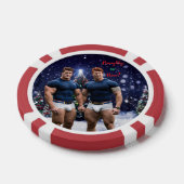 SlipperyJoe's versierde besneeuwde kerstboom Poker Chips (Enkel)