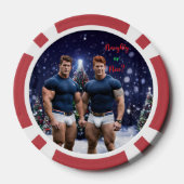 SlipperyJoe's versierde besneeuwde kerstboom Poker Chips (Achterkant)