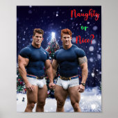 SlipperyJoe's versierde besneeuwde kerstboom Poster (Voorkant)