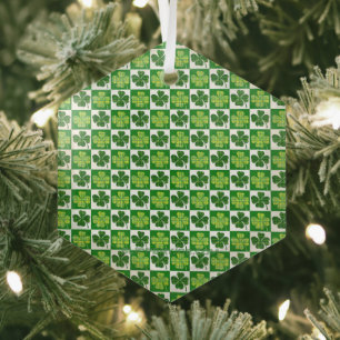 SlipperyJoe's vierbladige klaver op St. Patrick's Glas Ornament