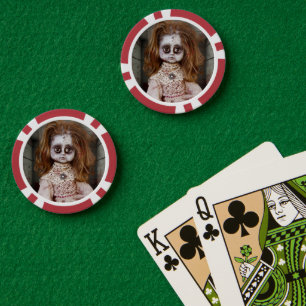 SlipperyJoe's vintage angstaanjagende porseleinen  Poker Chips