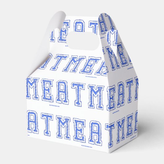 SlipperyJoe's vlees levendige grote vetblauwe lett Bedankdoosjes (Achterkant)