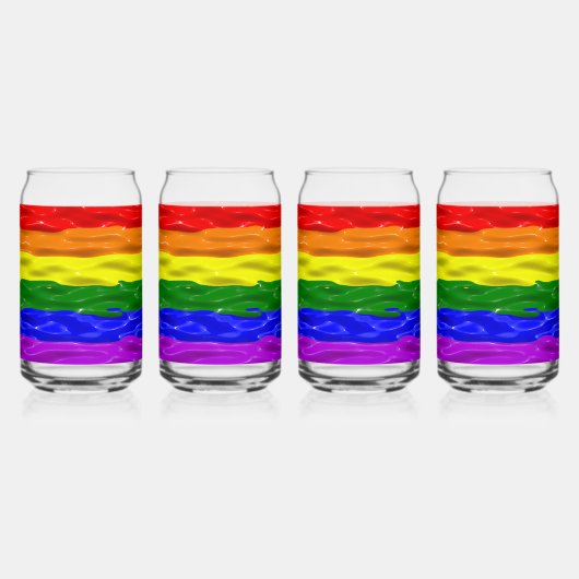 SlipperyJoe's vloeibare glans trots vlag rood oran Blikvorm Glas (Voorkant)