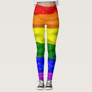 SlipperyJoe's vloeibare glans trots vlag rood oran Leggings