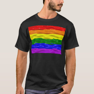 SlipperyJoe's vloeibare glans trots vlag rood oran T-shirt