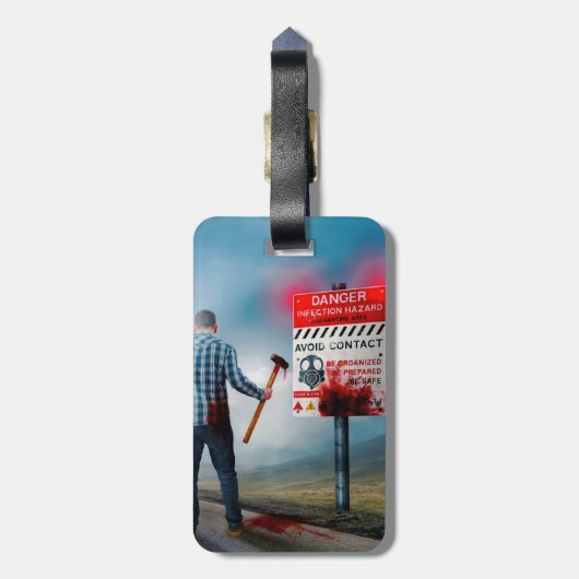 SlipperyJoe's vrolijke Halloween gloeiende ogen zo Bagagelabel (Achterkant verticaal)