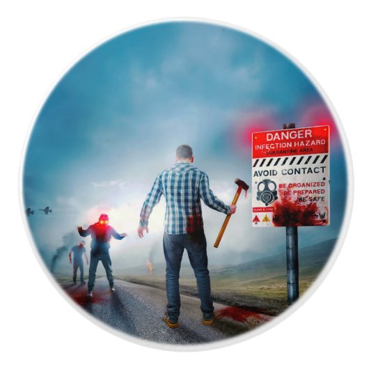 SlipperyJoe's vrolijke Halloween gloeiende ogen zo Keramische Knop (Voorkant)