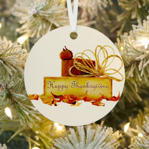 SlipperyJoe's warme feestelijke Thanksgiving-sfeer Metalen Ornament