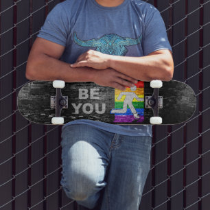 SlipperyJoe's Wees jezelf bakstenen muur stickfigu Skateboard