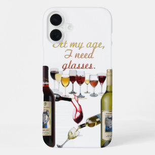SlipperyJoe's wijn drinkglas ondeugende grap rode iPhone 16 Plus Hoesje
