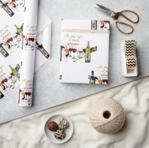 SlipperyJoe's wijn drinkglas ondeugende grap rood  Cadeaupapier