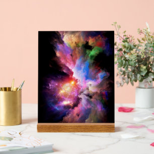 SlipperyJoe's wolkenkunstwerk abstract levendig su Acryl Bord