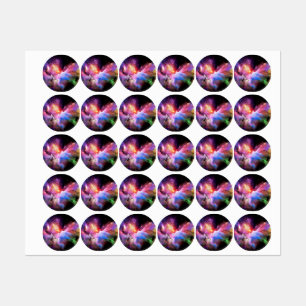 SlipperyJoe's wolkenkunstwerk abstract levendig su Labels