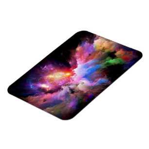 SlipperyJoe's wolkenkunstwerk abstract levendig su Magneet