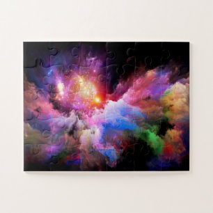 SlipperyJoe's wolkenkunstwerk abstracte levendige Legpuzzel