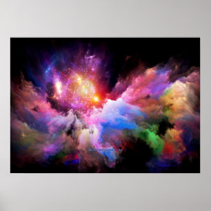 SlipperyJoe's wolkenkunstwerk abstracte levendige  Poster