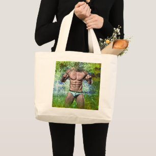 SlipperyJoe's zeer gespierde volwassen man zonder  Grote Tote Bag