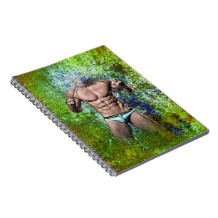 SlipperyJoe's zeer gespierde volwassen man zonder Notitieboek